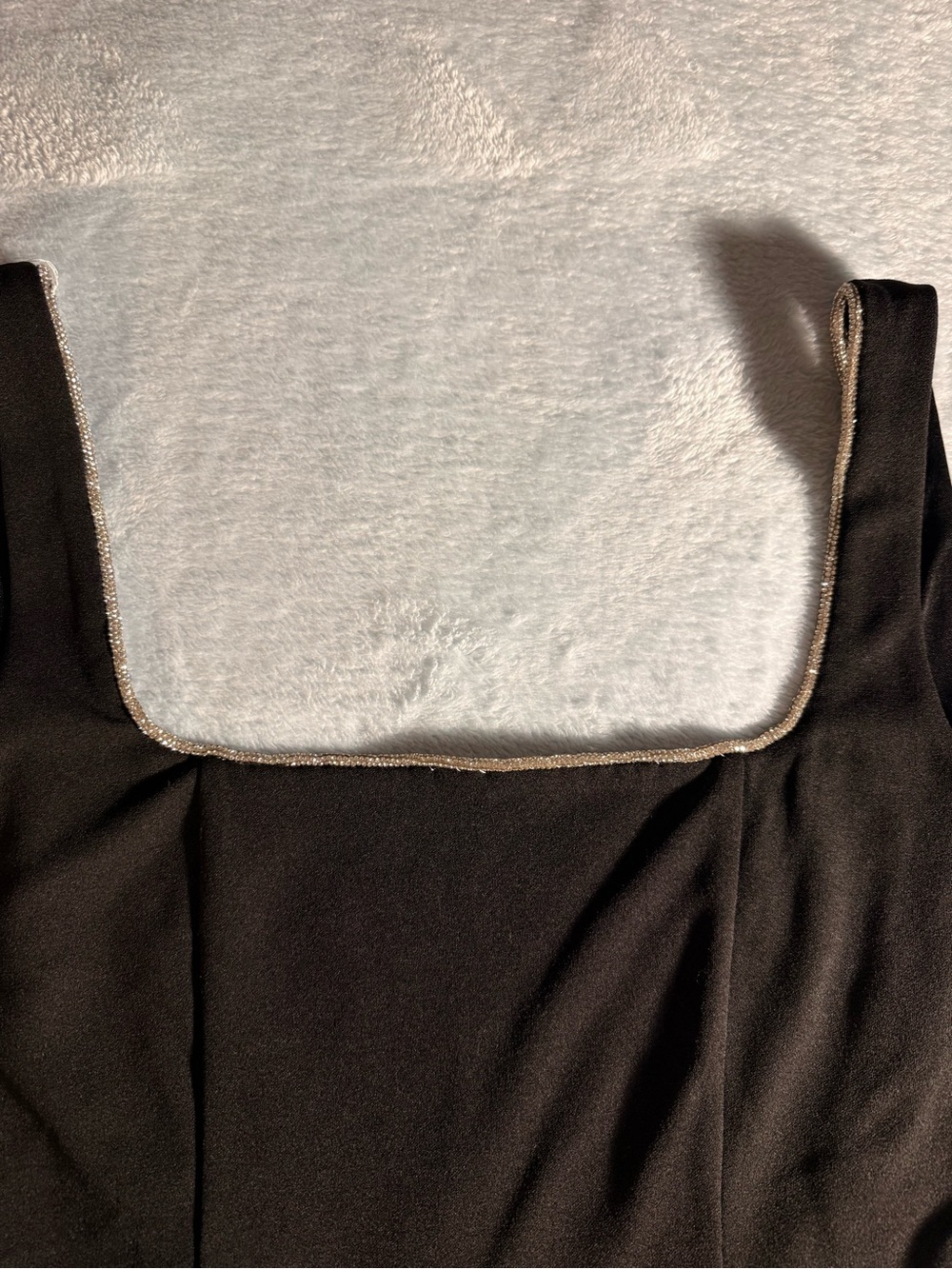 Lulu's Black Maxi Dress with Sparkle neckline Trim - Picture 11 of 11
